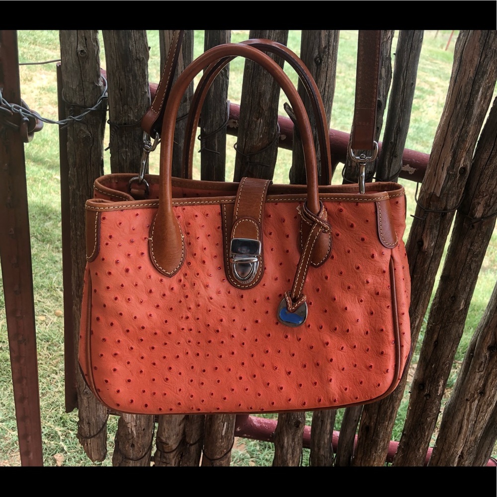 Dooney & Bourke Persimmon Ostrich Crossbody Purse